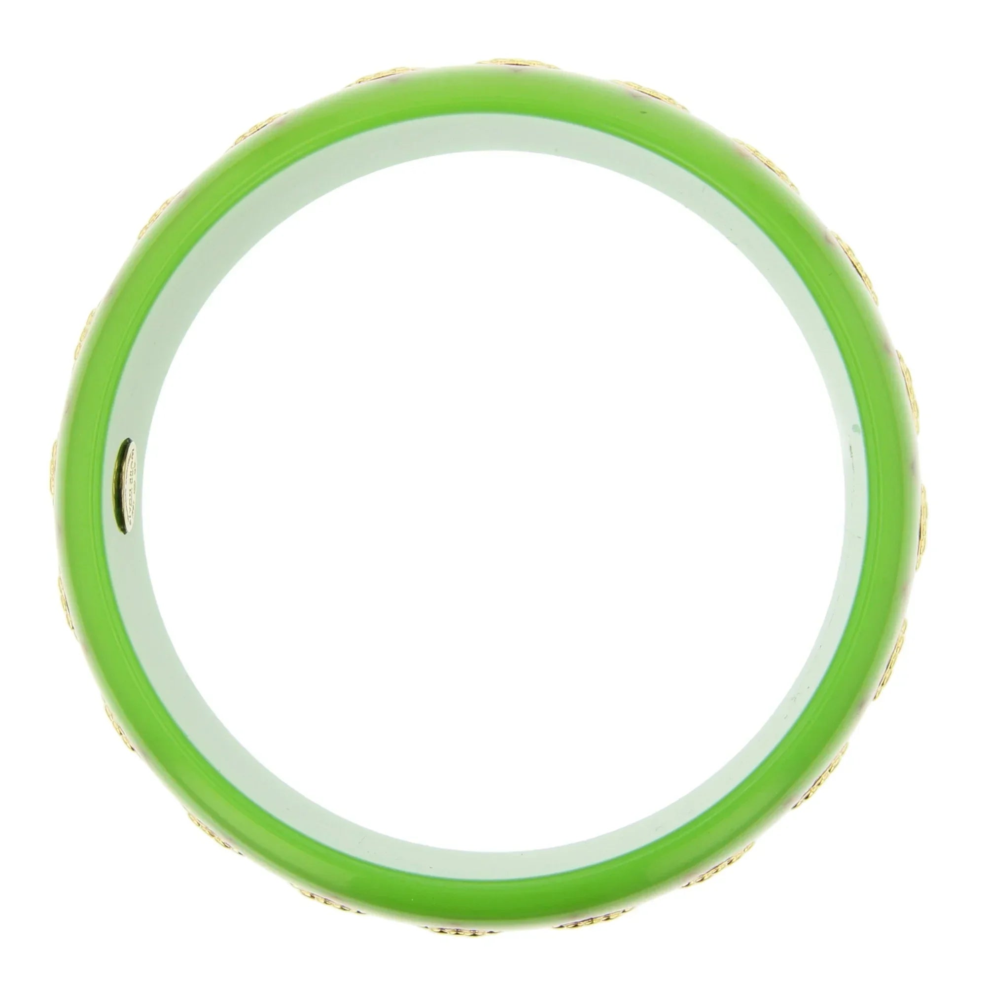 Penelope Faith Bangle | Bakelite bangle with an inlaid harlequin pattern and stones.