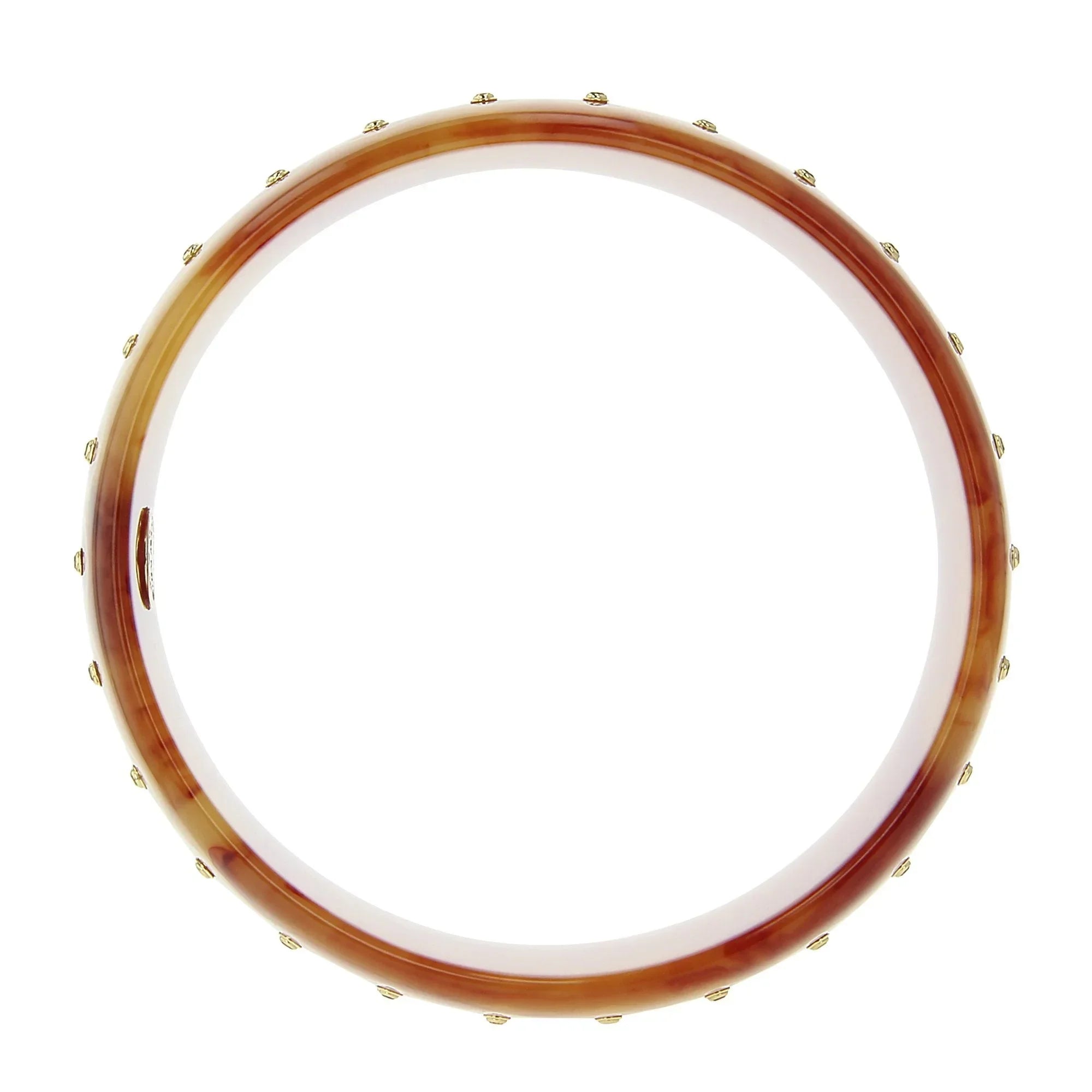 Sabrina Bangle | Bakelite bangle with an inlaid geometric frame pattern and stones.