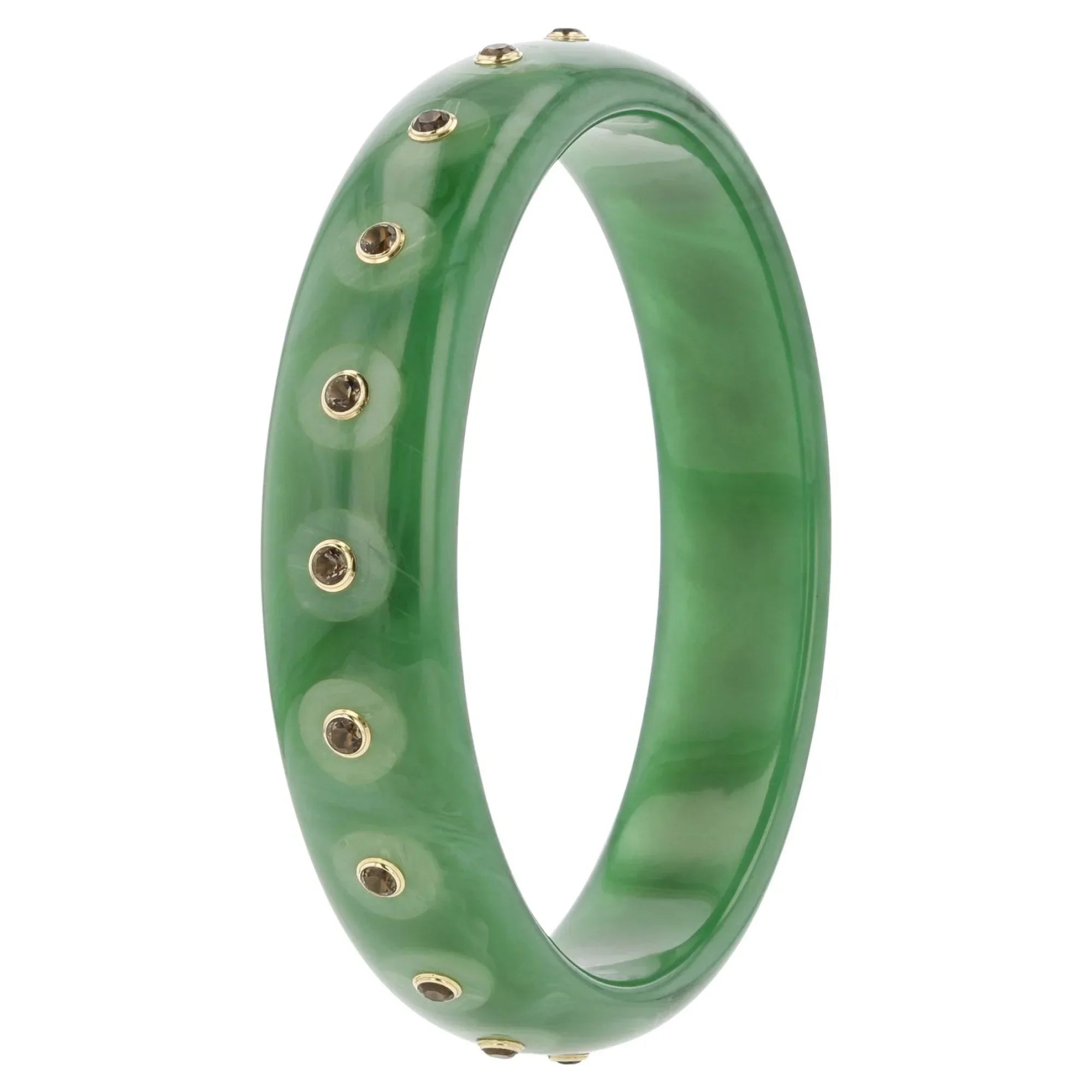 Sophia Bangle | Understated bakelite bangle with inlay and stones.