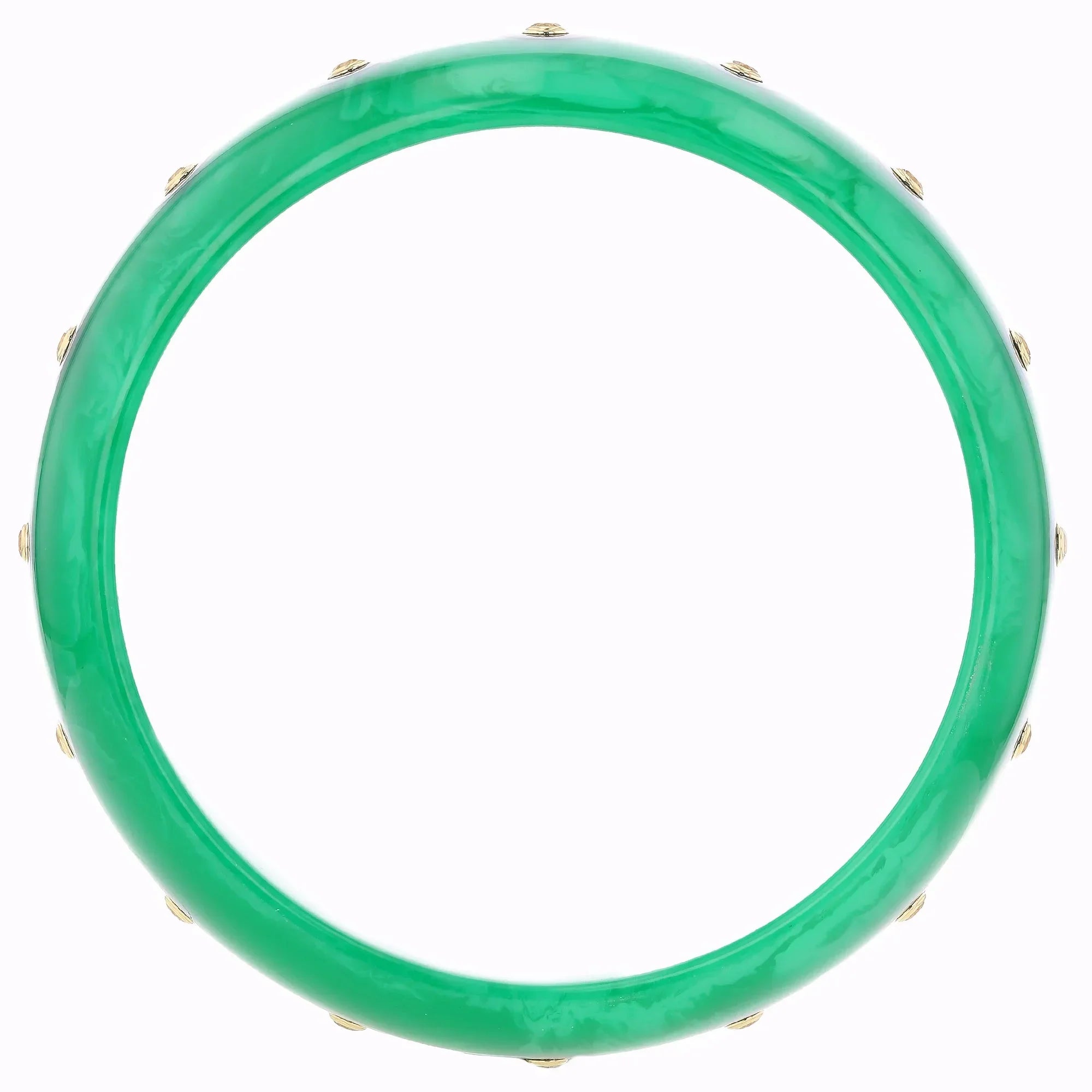 Sophia Bangle | Mint green bakelite bangle with inlay and stones.