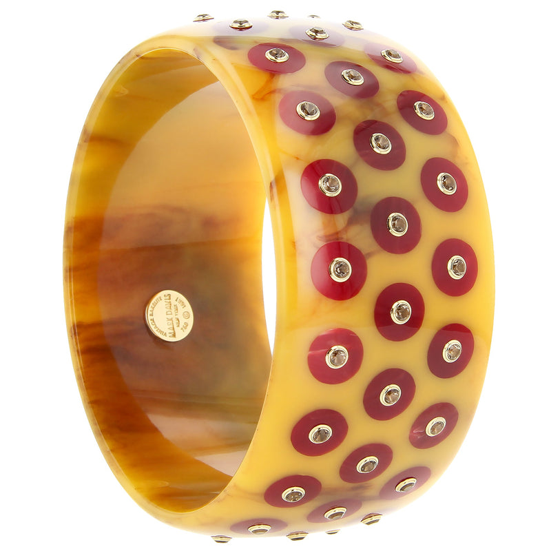 Sophia III Bangle | Glamorous bakelite bangle with inlay and stones.