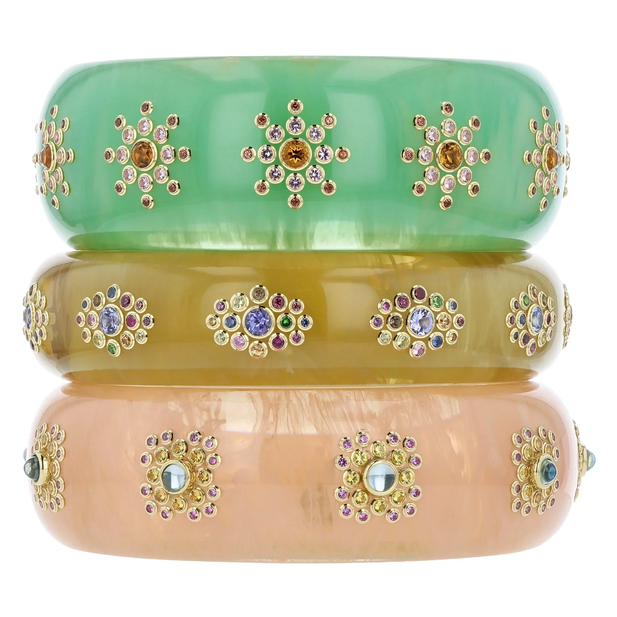 Stella Bangle | Bakelite bangle with starburst design stones.
