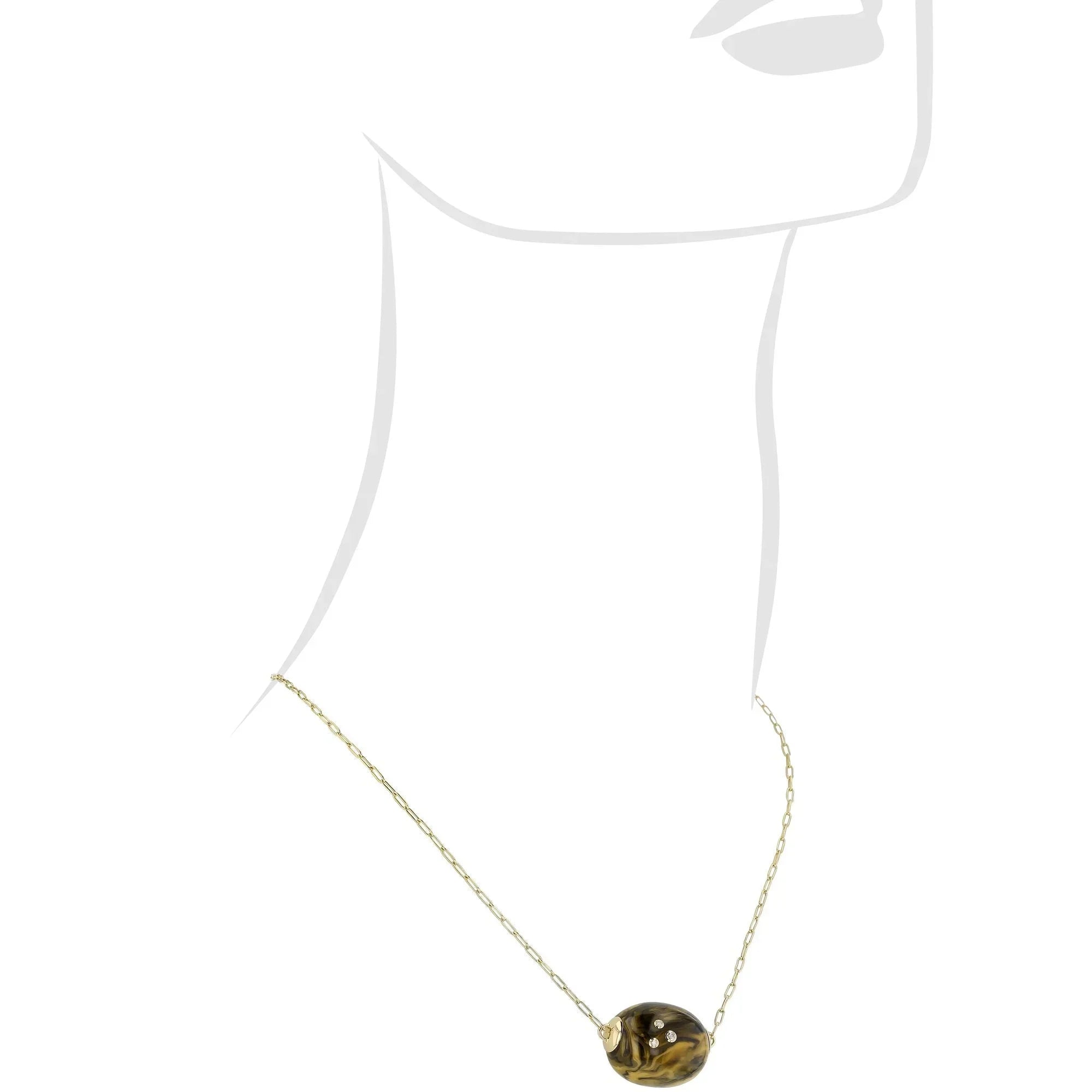 Sutton Necklace | Artful bakelite pendant with stones and a chain.