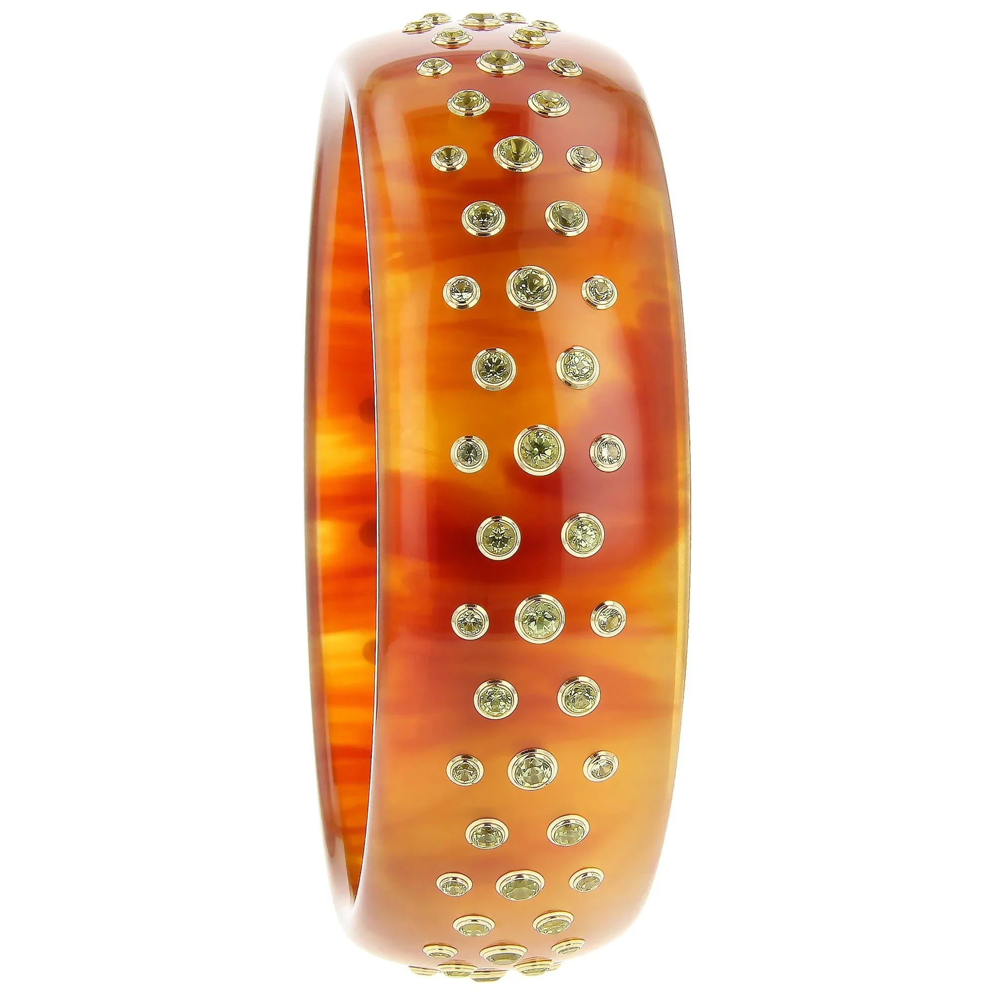 Tess Bangle | Fashionable bakelite bangle with inlay and stones.