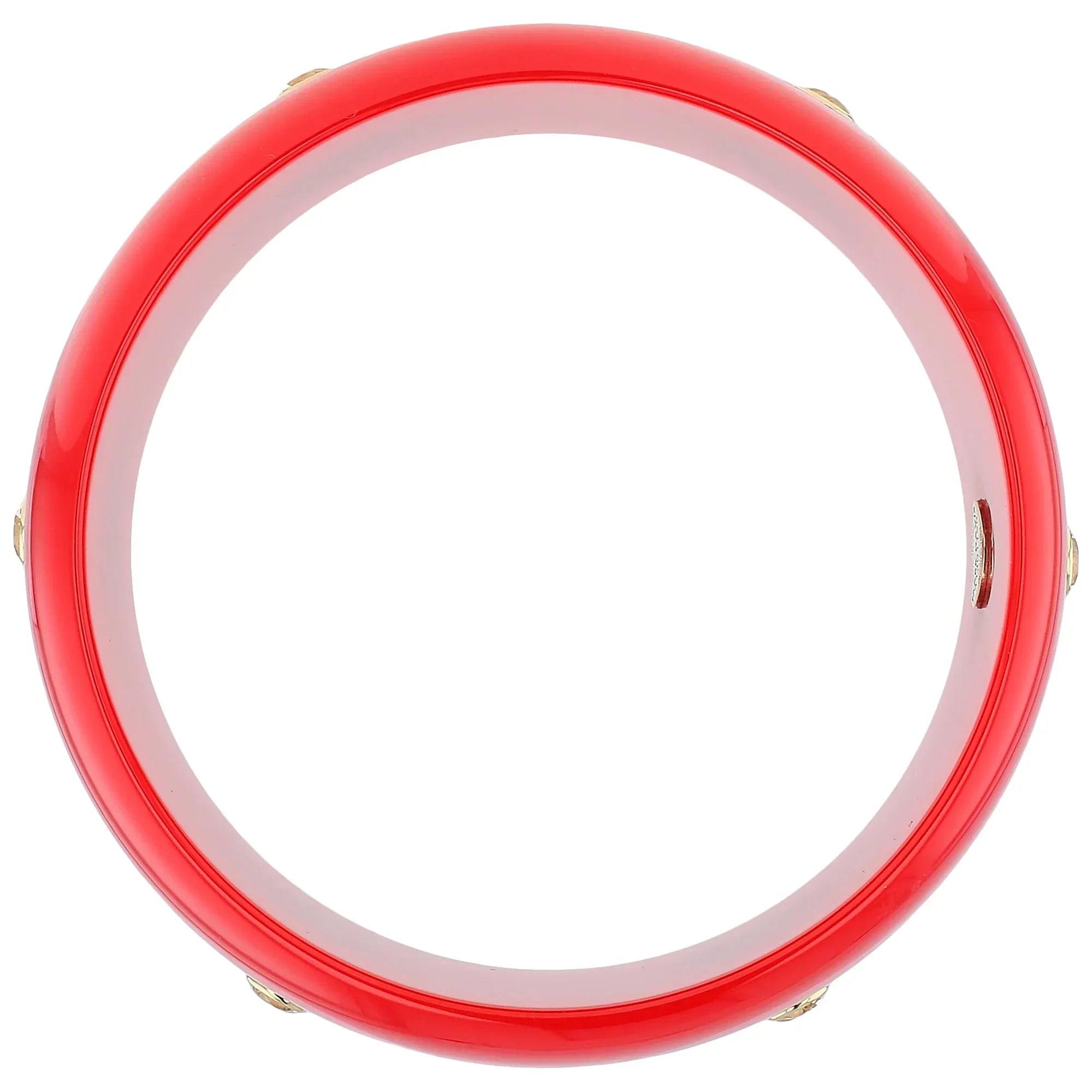 Tierney Bangle | Tart red bakelite with inlay and stones.