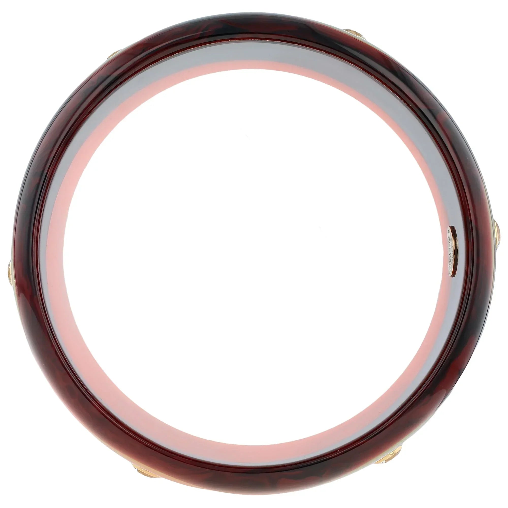 Tierney Bangle | Bakelite with convex square inlay and stones.