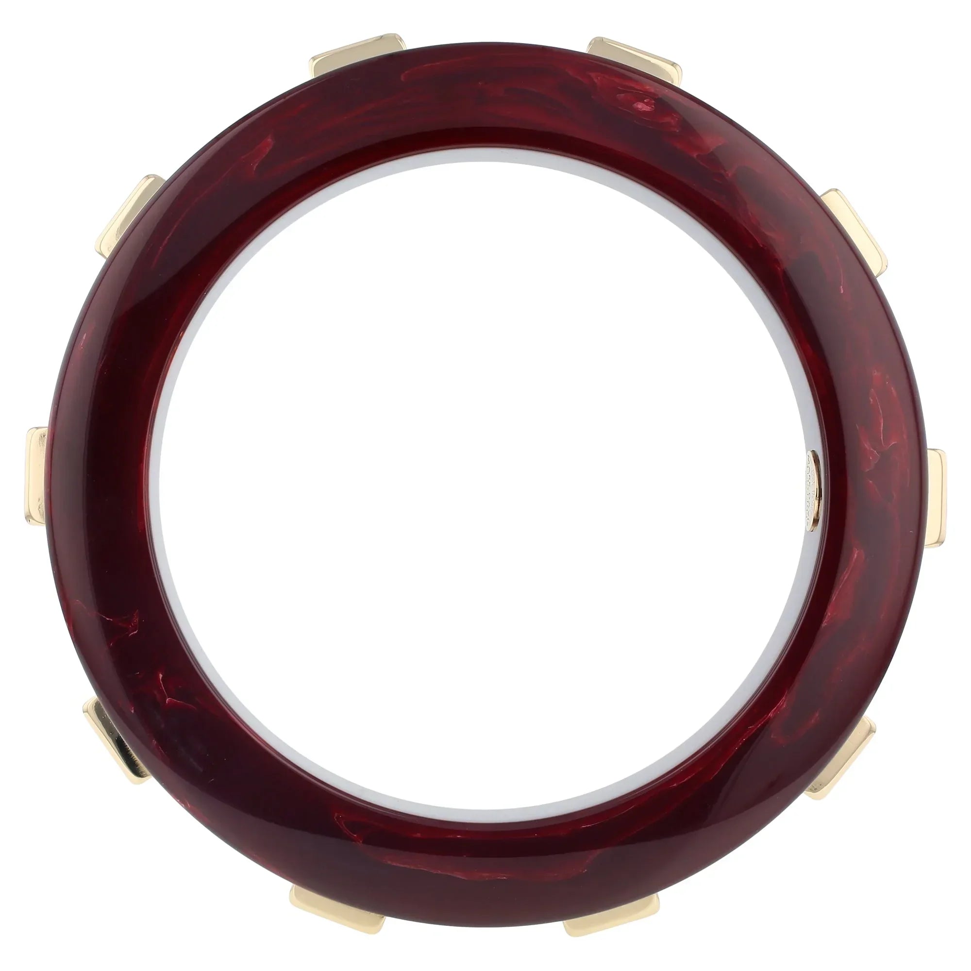 Valencia Bangle | Deep burgundy bakelite with inlay.