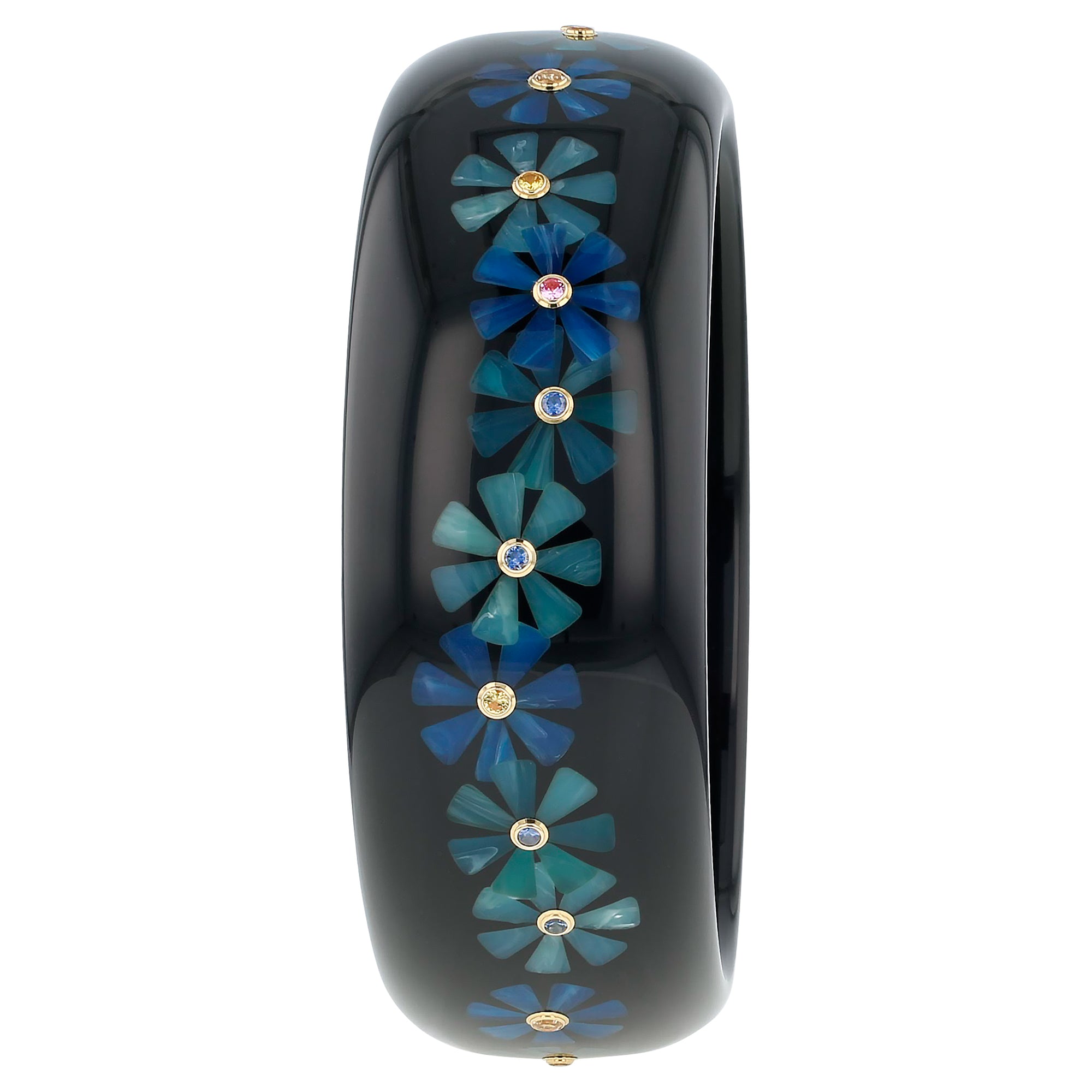 Vanda Bangle | Bakelite with inlay and stones. 
