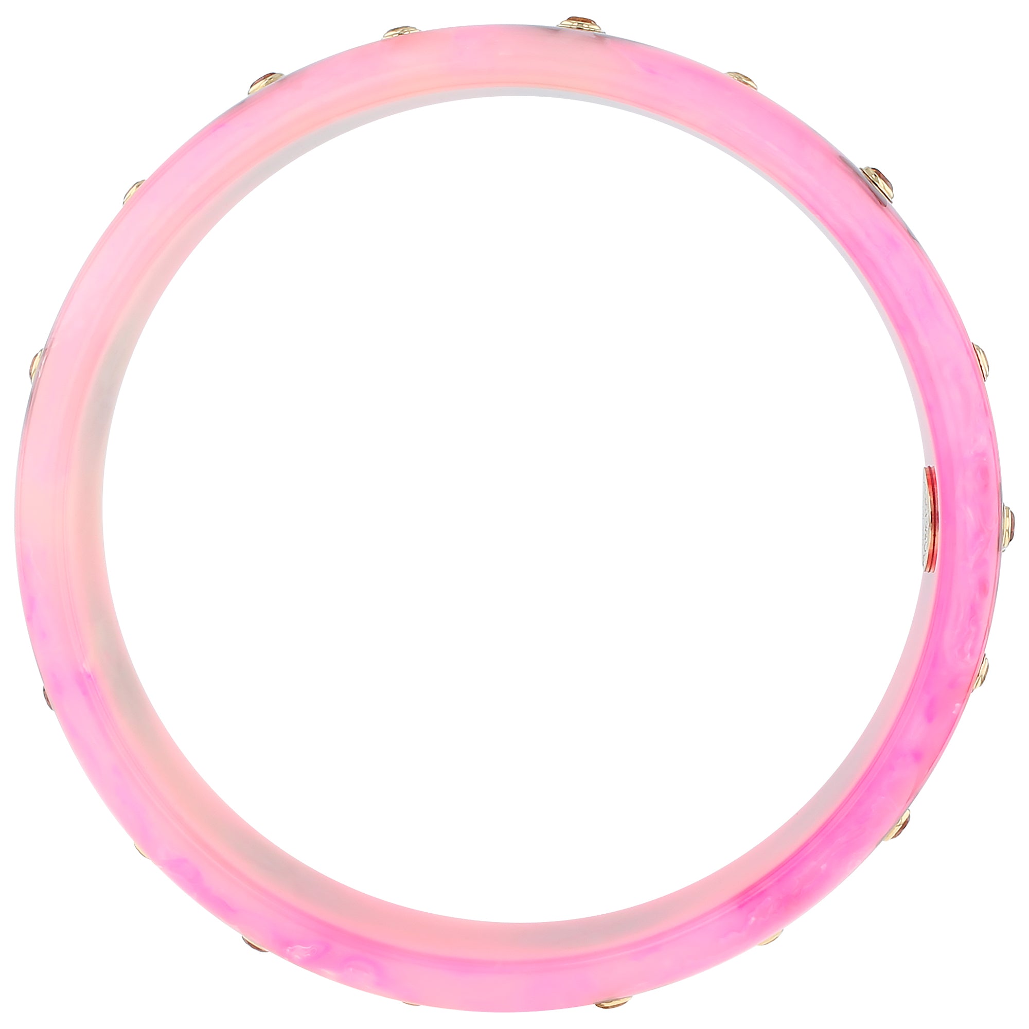 Vanda Bangle | Pretty pink bakelite with inlay and stones.