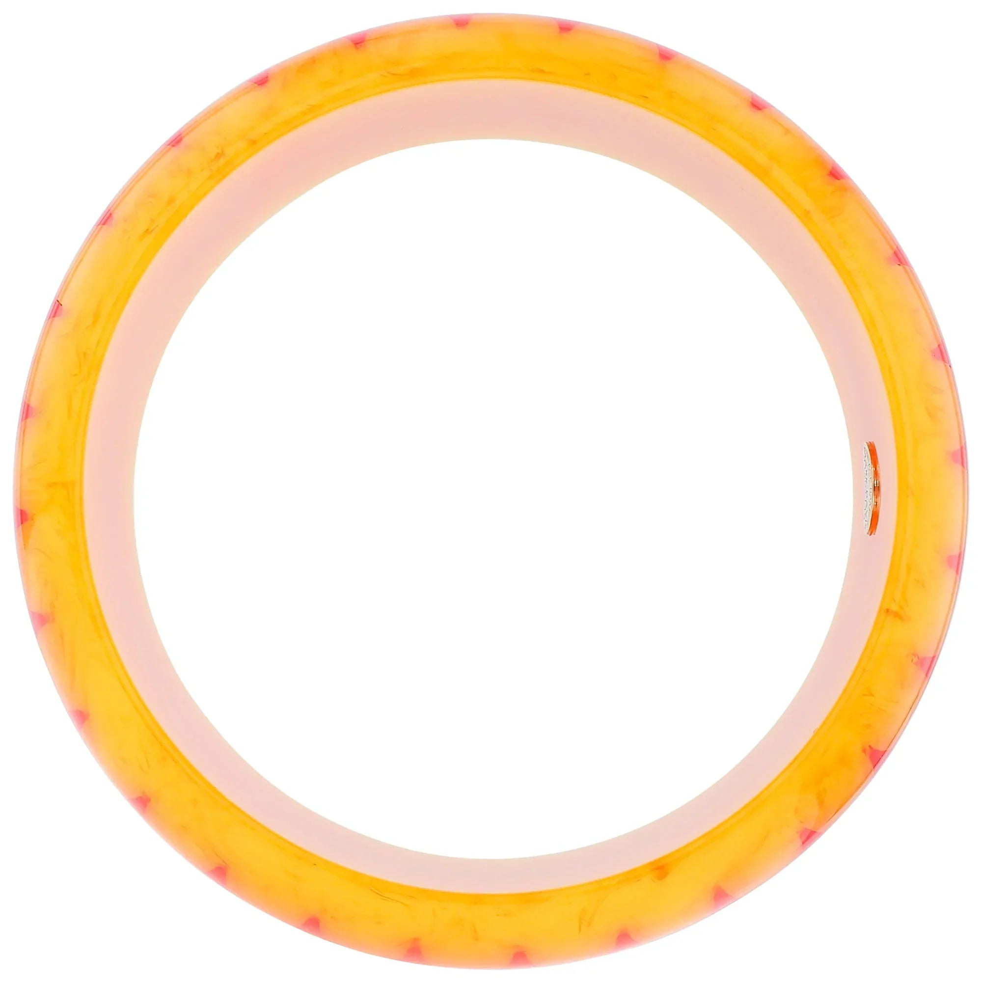 Velma Bangle | Sunflower yellow bakelite with inlay and stones.