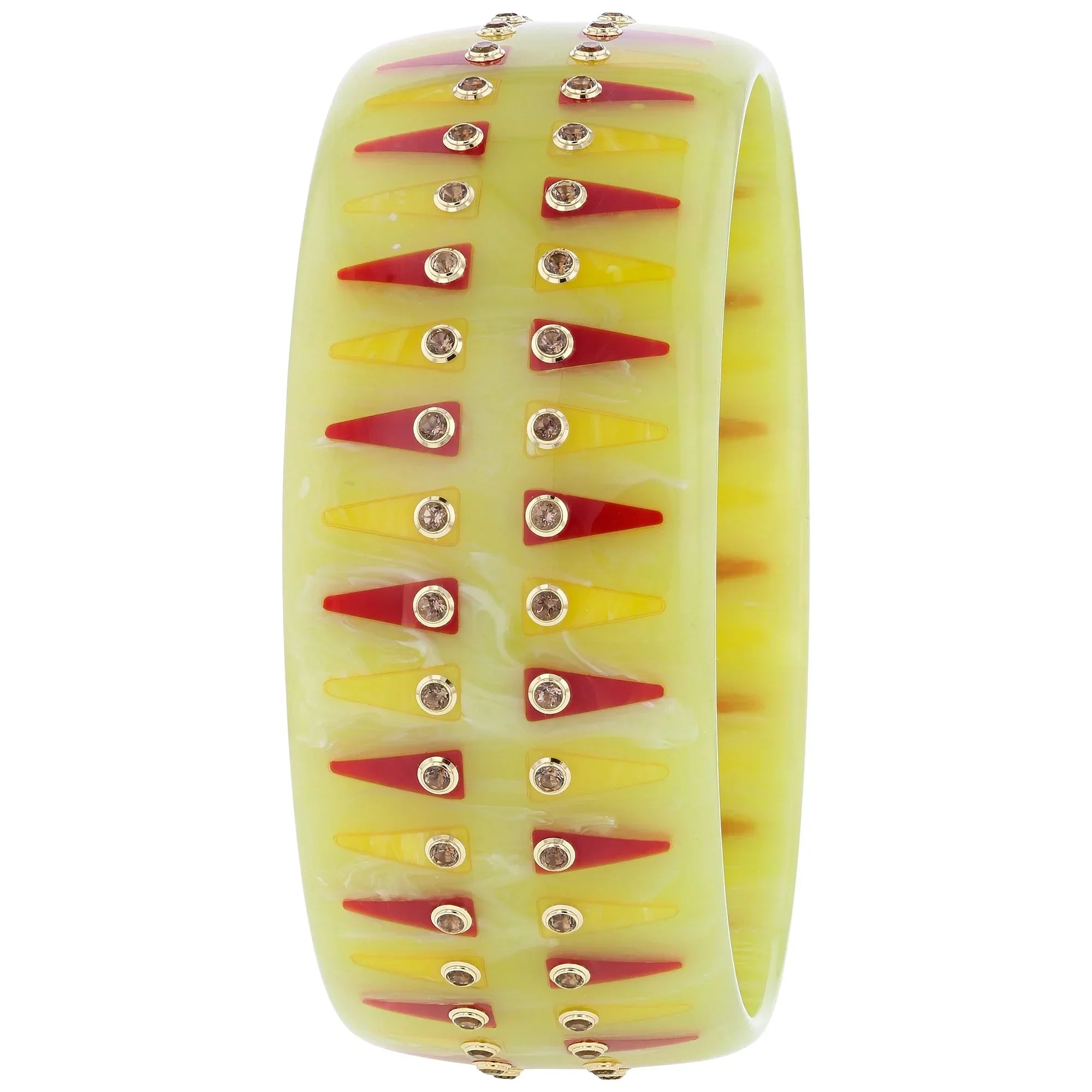 Verity Bangle | Art deco bakelite bangle with inlay and stones.