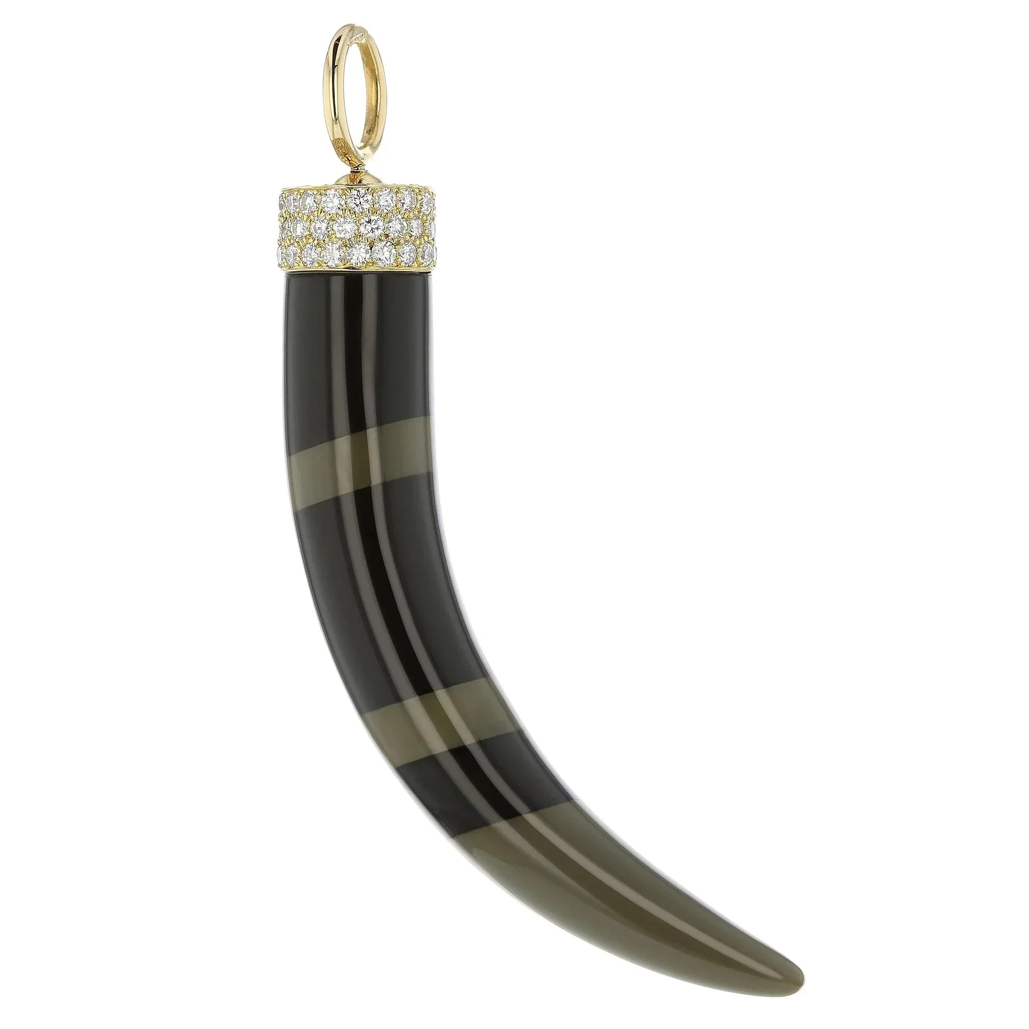 Vreeland Pendant | Tusk shaped pendant with stones.