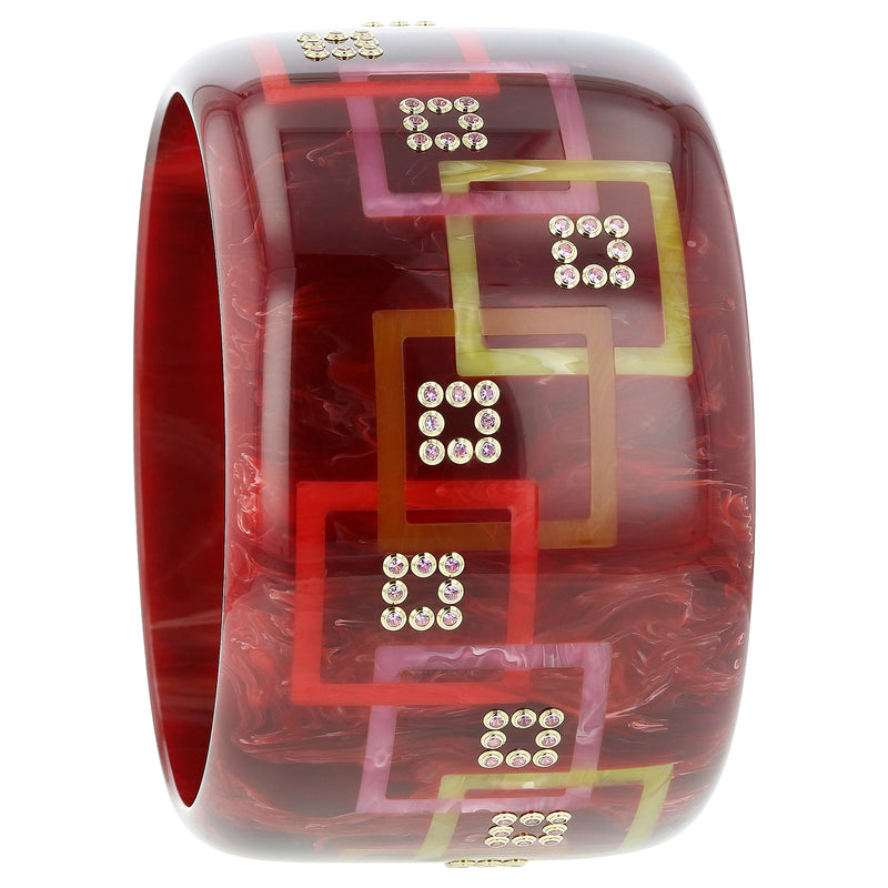 Wilhelmina Bangle | Bakelite bangle with inlay and stones. A true work of art.