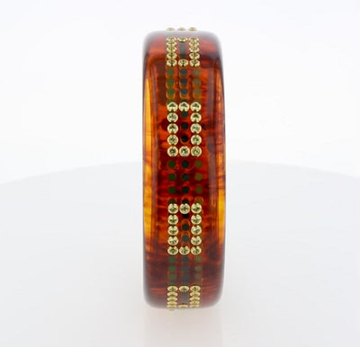 Dorothea Remi Bangle | Polka dot bangle with inlay and stones.