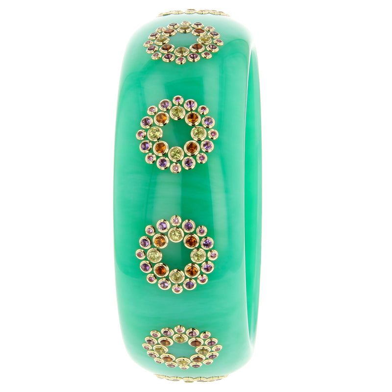 Ayla Bangle | Seafoam green bangle with a variety of stones.