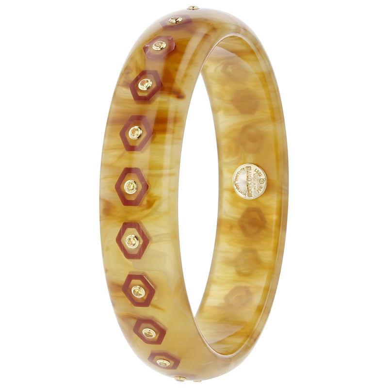 Cece Bangle | Blonde bangle with inlay and stones.