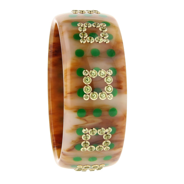 Dorthea Marie Bangle | Polkadot bangle with inlay and stones.