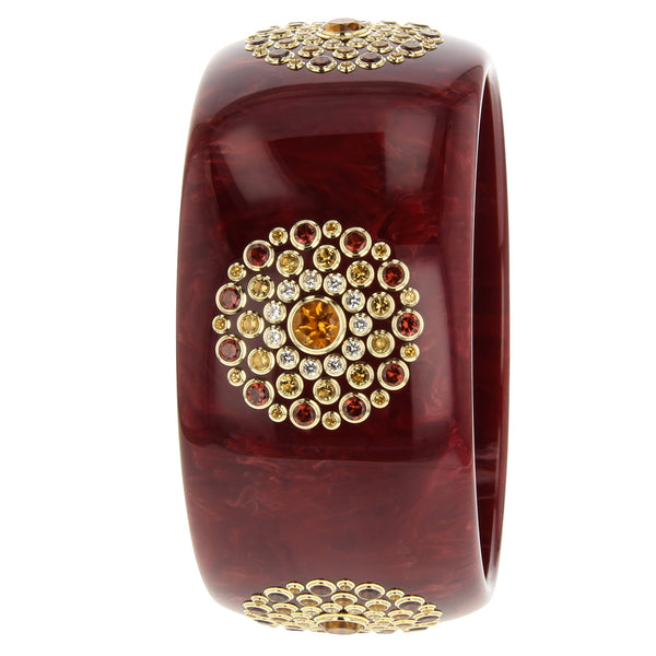 Elizabeth Bangle | Bakelite bangle with clustered gemstones.