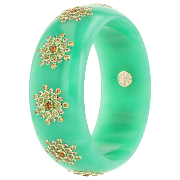 Estella Bangle | Striking bakelite bangle with stones.