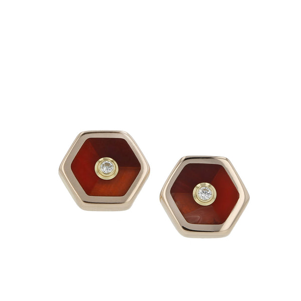 Gigi Earrings | Burgundy bakelite stud earrings.