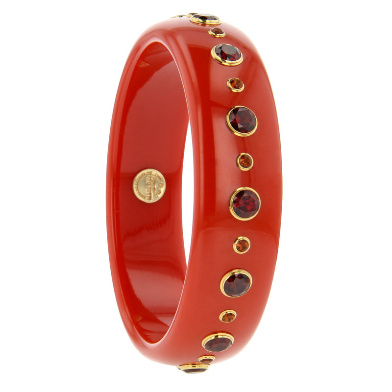 Iris Bangle | Bakelite bangle set with Mozambique garnet and citrine.