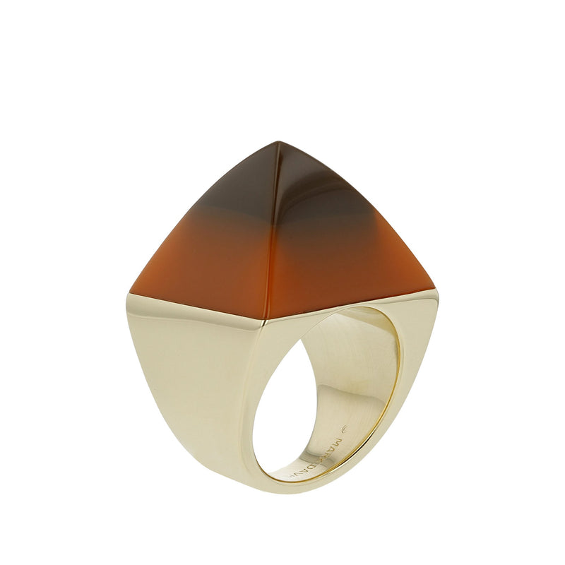 Kendall Ring | Pyramid bakelite ring with a gold band.