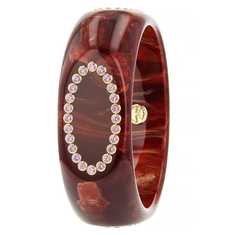 Lillia Bangle | Bakelite bangle with an oval pattern of stones.