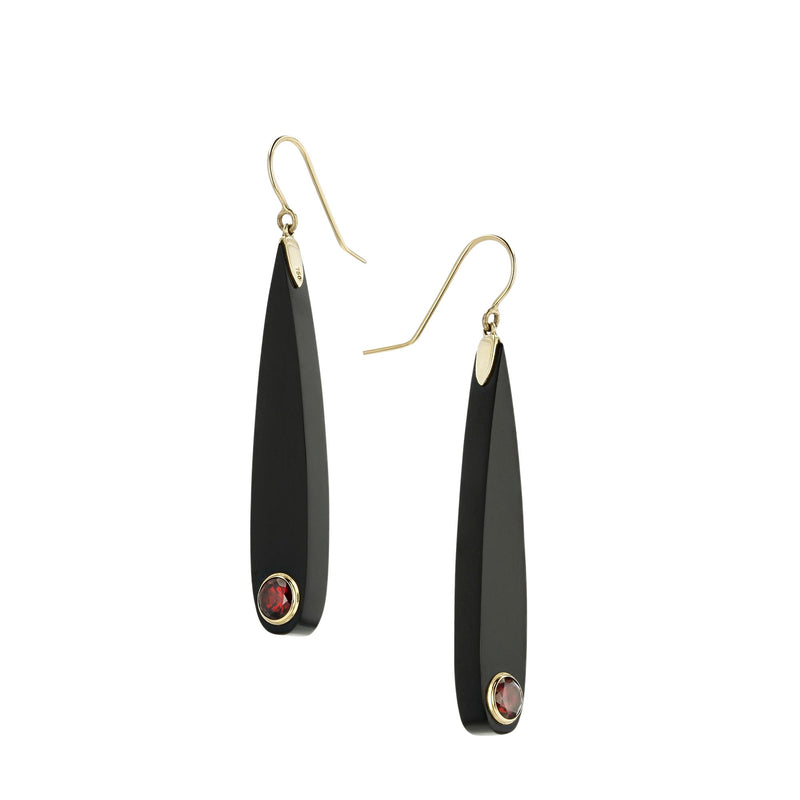 Lola Earrings | Bakelite teardrop earrings with stones.
