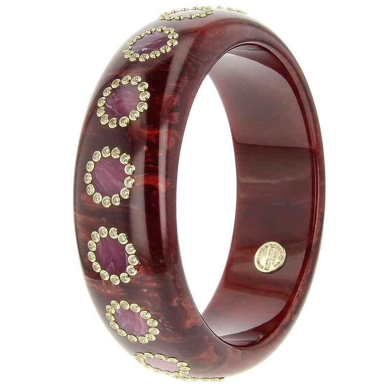 Talia Bangle | Exceptional bakelite bangle with inlay and stones.